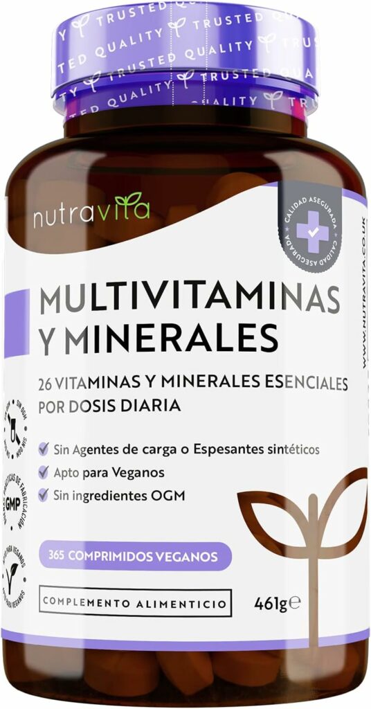 Multivitaminas y Minerales - 365 Comprimidos Veganos
